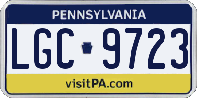 PA license plate LGC9723