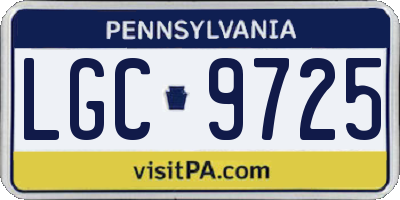 PA license plate LGC9725