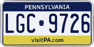 PA license plate LGC9726