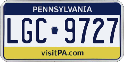 PA license plate LGC9727