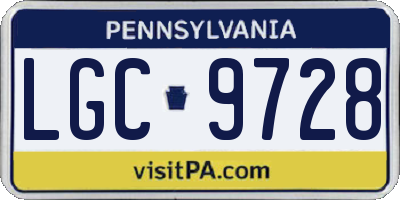 PA license plate LGC9728