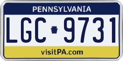 PA license plate LGC9731