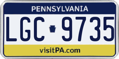 PA license plate LGC9735