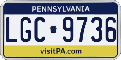 PA license plate LGC9736
