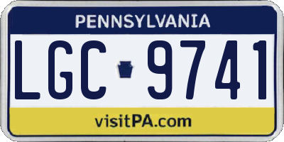 PA license plate LGC9741
