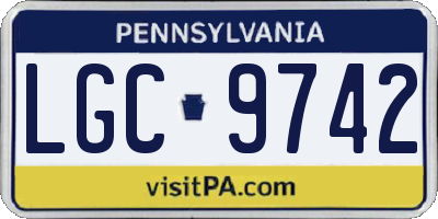 PA license plate LGC9742