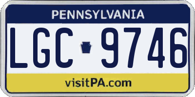 PA license plate LGC9746