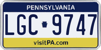 PA license plate LGC9747