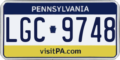 PA license plate LGC9748