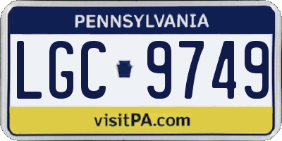 PA license plate LGC9749