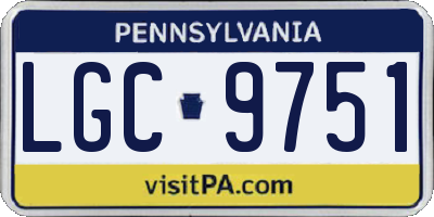 PA license plate LGC9751