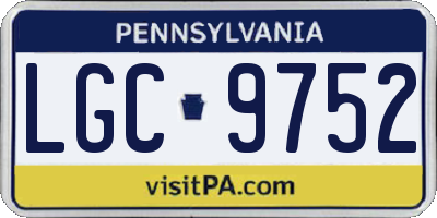 PA license plate LGC9752
