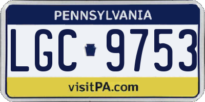 PA license plate LGC9753