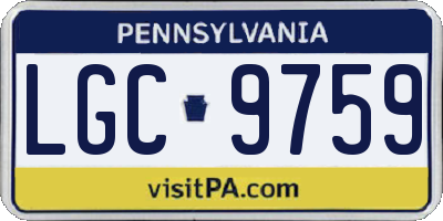 PA license plate LGC9759