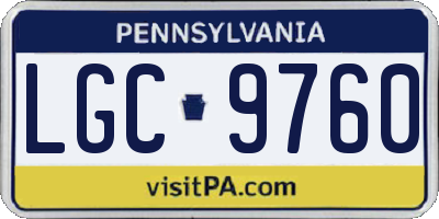 PA license plate LGC9760