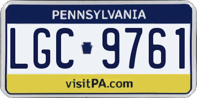 PA license plate LGC9761
