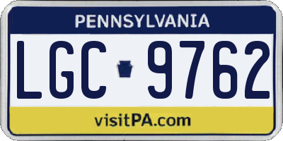 PA license plate LGC9762