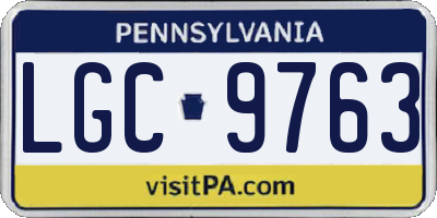 PA license plate LGC9763