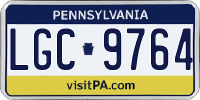 PA license plate LGC9764
