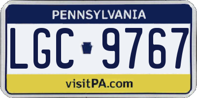 PA license plate LGC9767
