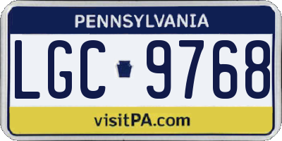 PA license plate LGC9768