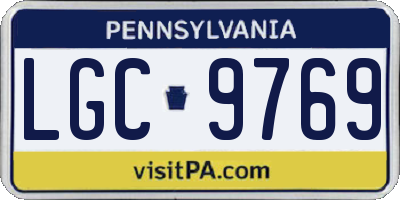 PA license plate LGC9769