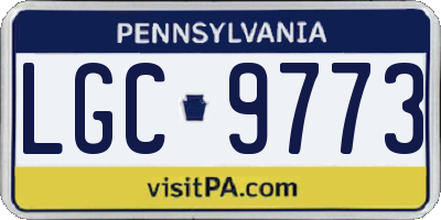 PA license plate LGC9773