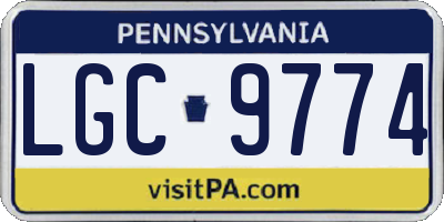 PA license plate LGC9774