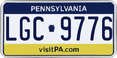 PA license plate LGC9776