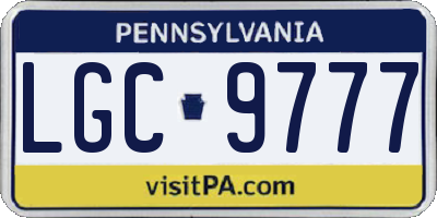 PA license plate LGC9777