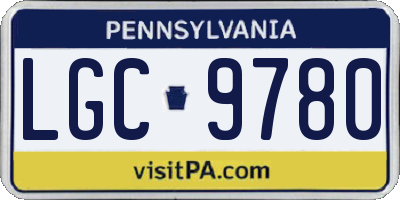 PA license plate LGC9780