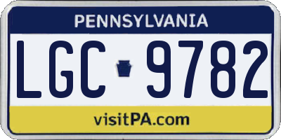 PA license plate LGC9782