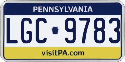 PA license plate LGC9783