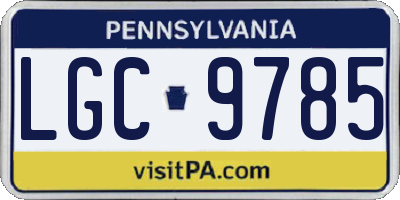 PA license plate LGC9785