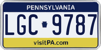 PA license plate LGC9787