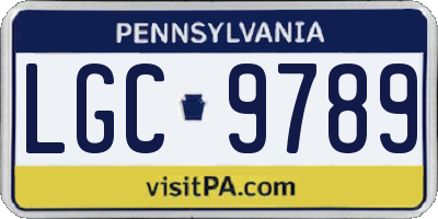 PA license plate LGC9789