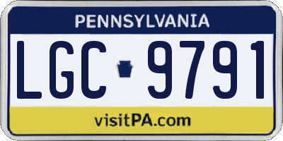 PA license plate LGC9791