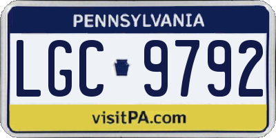 PA license plate LGC9792