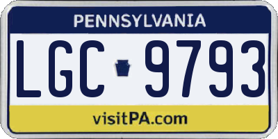 PA license plate LGC9793