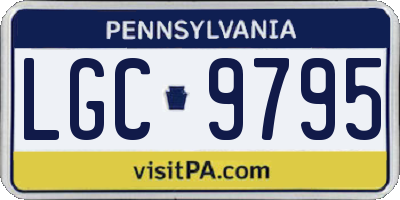 PA license plate LGC9795