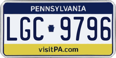 PA license plate LGC9796