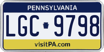 PA license plate LGC9798