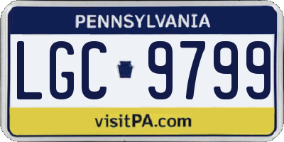 PA license plate LGC9799