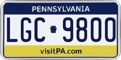 PA license plate LGC9800