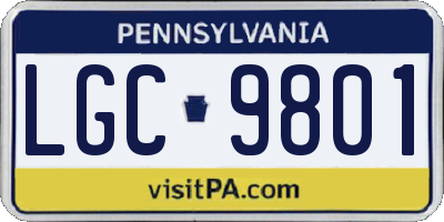 PA license plate LGC9801
