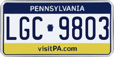 PA license plate LGC9803