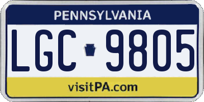PA license plate LGC9805