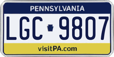 PA license plate LGC9807