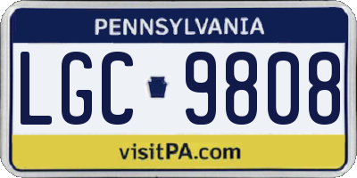 PA license plate LGC9808