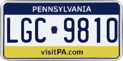 PA license plate LGC9810